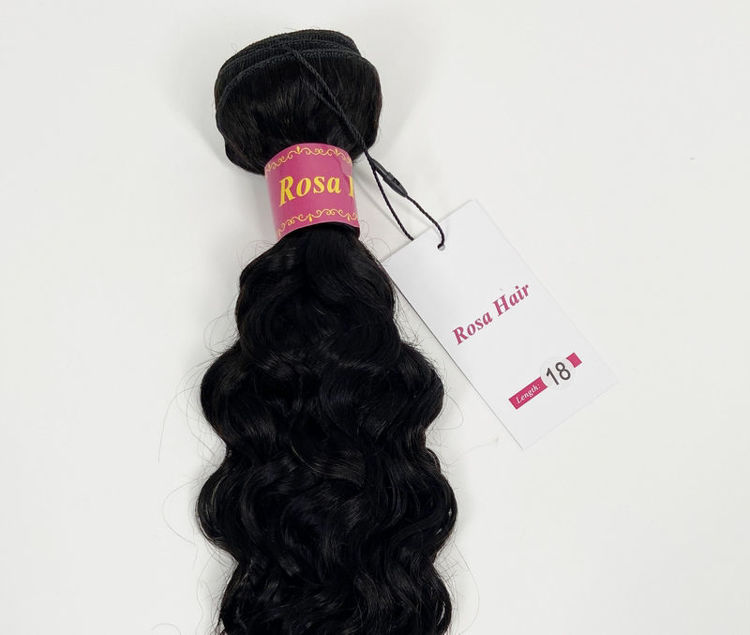Picture of Rosa Hair Brazilian Natural Wave More Wave Hair Bundles Natural Color 1B 100% Human Hair Extensions