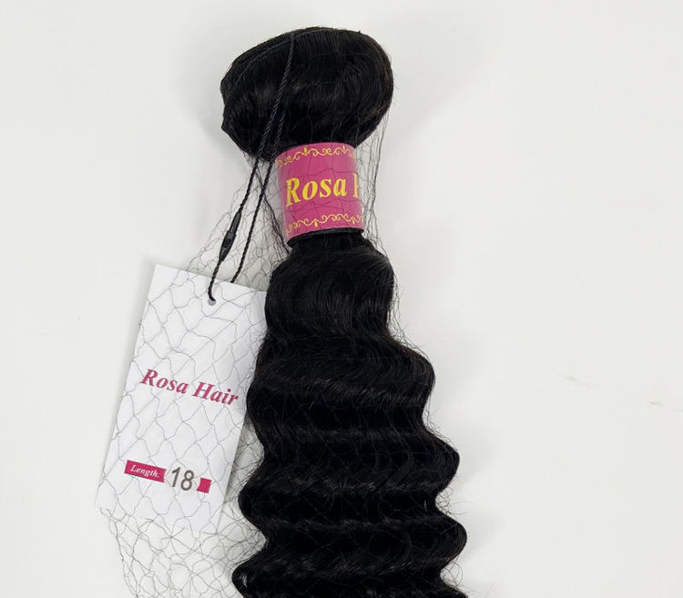 Photo de Rosa Hair Brazilian Deep Wave Hair Weave Bundles 100% Human Remy Hair Weaving Natural Color Free Shipping