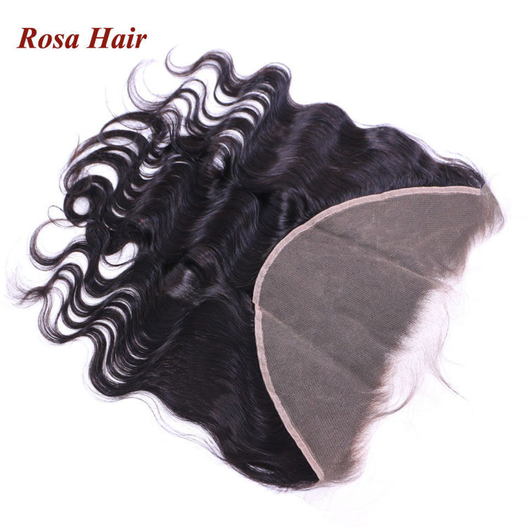 Picture of Synthetic Hair Extension Ear to Ear Lace Frontal Closure 13x4 13x6 Transparent Lace Pre Plucked Brazilian Body Wave Human Hair Virgin Hair